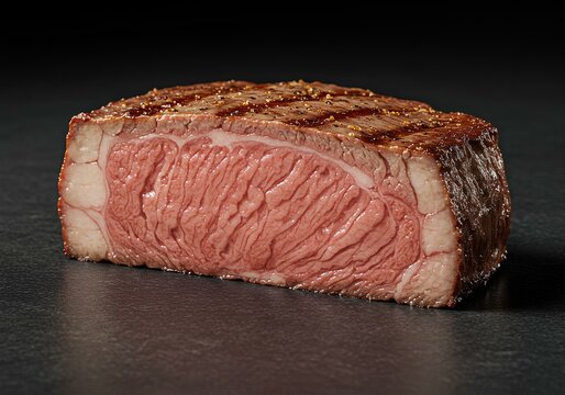Perfectly Grilled Rostbeef Steak, Cooked Medium Rare with Juicy Center
