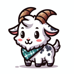 Obraz premium cute goat cartoon vector