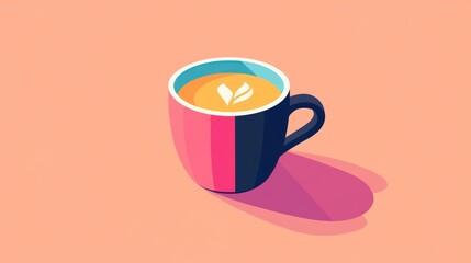 A Delightful Cup of Latte Art: A Minimalist Coffee Design