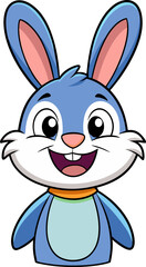 Vector bunny character with happy face and standing pose designed for children's books and decor projects
