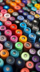 A vibrant array of colorful markers, densely packed, showcasing a diverse spectrum of hues