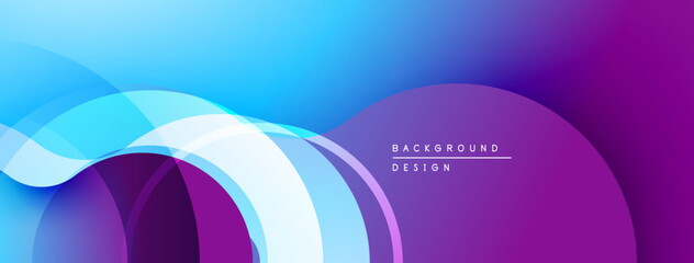 Abstract flowing shapes, vibrant blue purple gradients. Modern design element, smooth curves create dynamic visual effect.