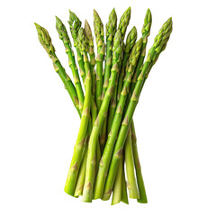 Fresh green asparagus spears bunch for healthy eating and cooking concept on transparent background