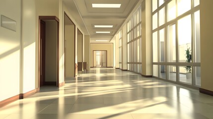 Fototapeta premium new office interior 3d design for leasing with natural daylight