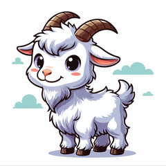 cute goat cartoon vector