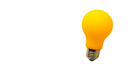 Yellow lightbulb idea innovation isolated on white background png ai generated isolated on a white background