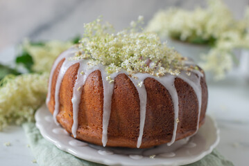 sweet home made elderflower bundt cake