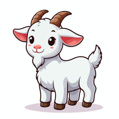 cute goat cartoon vector