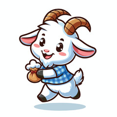 cute goat cartoon vector