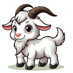 cute goat cartoon vector