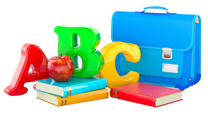 Early childhood education, preschool learning or back to school, concept. 3D Illustration isolated on transparent background