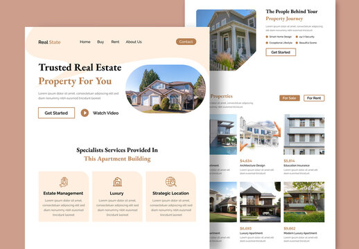 Clean Real State Landing Page Design