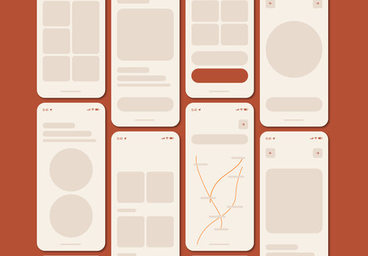 Food Mobile Application Wireframe Template for UI UX Design and Prototyping