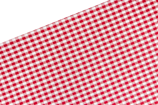 Placemat, Scotch pattern, red-white on transparent background, top view