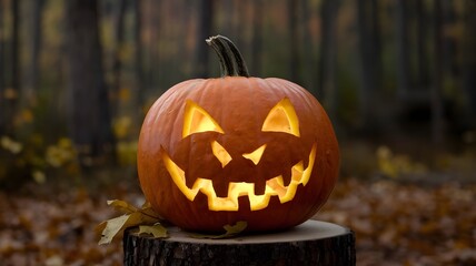 jack o lantern in the scary forest