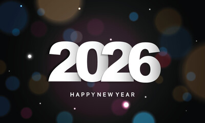 2026 Happy New Year Background Design. Greeting Card, Banner, Poster. Vector Illustration.