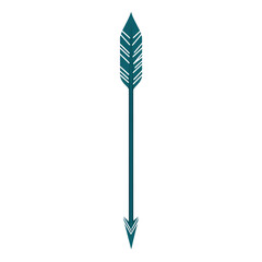 Bold Arrow with Strong Vectors in Deep Teal Colour Isolated on Transparent Background