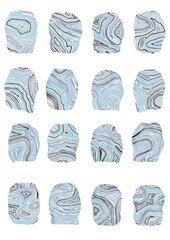 Echo Imprints - Set of 16 stylized fingerprint designs 