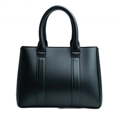 Shop elegant black leather tote bag for women fashion accessory online now on transparent background