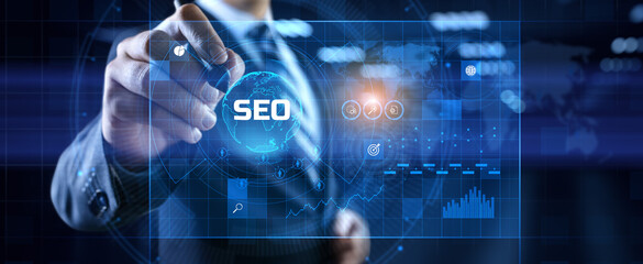 SEO Search engine optimisation digital internet marketing concept.