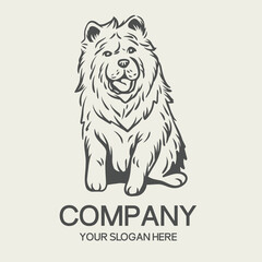 Portrait dog logo and design elements vector isolated on white background, Dog Silhouettes.