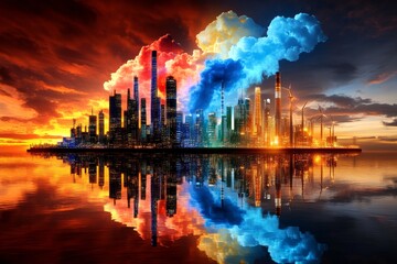 Transition from fossil fuel energy to clean energy. Generative AI