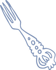 Hand drawn Ornate Vintage Fork Illustration