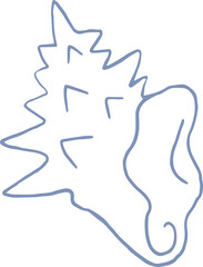 Illustration of seashell, coastal sea shell. Summer whimsical mermaid core element, svg