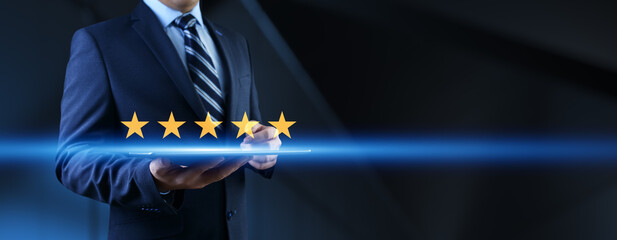Customer Satisfaction and Quality Rating with Five-Star Service and Business Excellence.