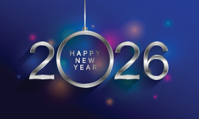 2026 Happy New Year Background Design. Greeting Card, Banner, Poster. Vector Illustration.