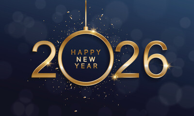 2026 Happy New Year Background Design. Greeting Card, Banner, Poster. Vector Illustration.