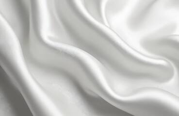 Obraz premium Elegant white satin fabric with wave lines. Light reflects, smooth curves and soft folds create a sense of luxury. Suitable for background, banner, web design or business concept.