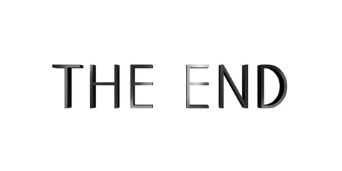 The end metal word isolated on white background - 3D illustration