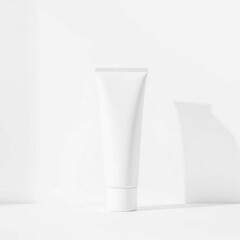 Blank White Cosmetic Tube Mockup Perfect for Skincare and Beauty Product Branding