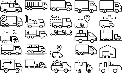 Vactor truck icon set