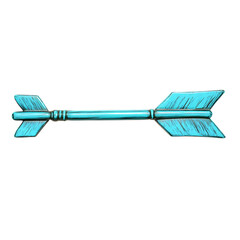 Contemporary Arrow with Streamlined Lines in Vibran Isolated on Transparent Background