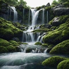 small waterfall in the forest