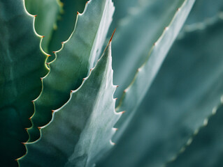 Green Aloe Vera Leaves Close-Up: Captivating Nature Photography and Botanical Texture for Wellness and Healthy Lifestyle