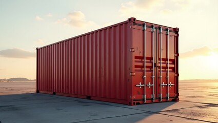 Fototapeta premium Steel Container Doors with Heavy-Duty Locks and Matte Surface
