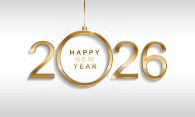 2026 Happy New Year Background Design. Greeting Card, Banner, Poster. Vector Illustration.