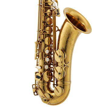 golden Tenor Saxophoner on white background
