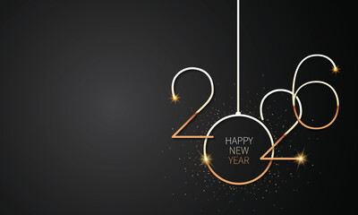 2026 Happy New Year Background Design. Greeting Card, Banner, Poster. Vector Illustration.