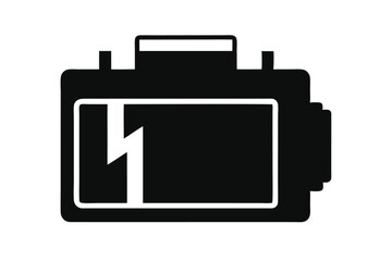 Battery charger silhouette vector art illustration