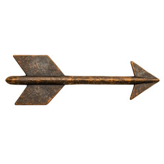 Bold Arrow with Rugged Distinctive Edges in Forest Isolated on Transparent Background