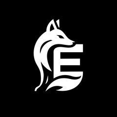 The Fox and Letter E Logo Icon Symbol Emblem
