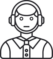 virtual assistant vector outline icon on white or transparent background	