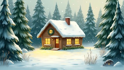 christmas house in the forest