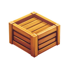 My very Simple flat 2D icon, wooden crate isolated on a white background, vector, flat design, animation design, simple flat 2D icon, minimalist design, vector design, eps