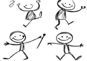 stick man different activities