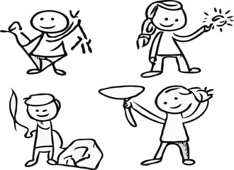 stick man different activities